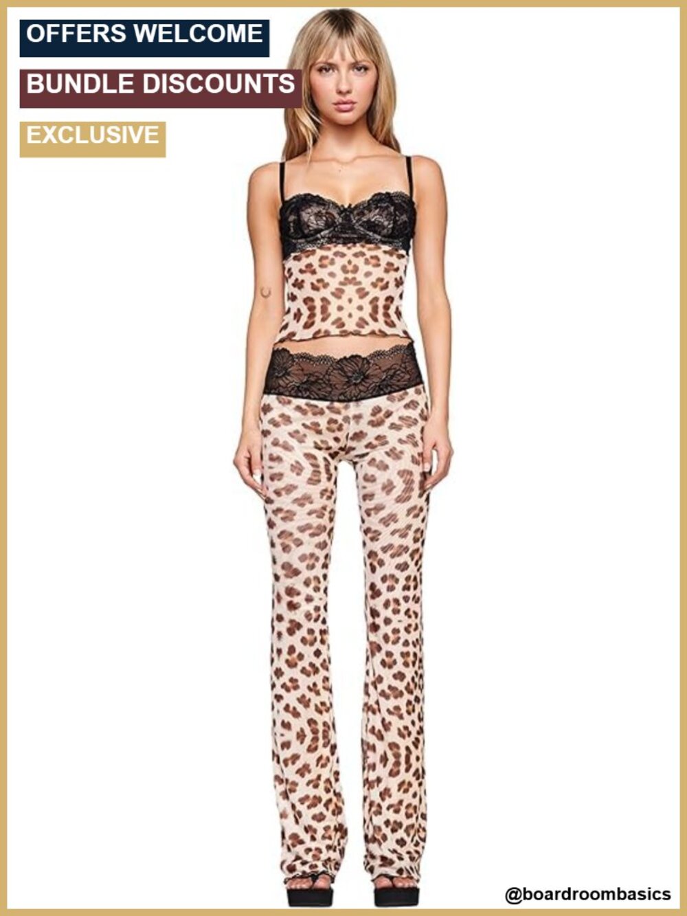 Sheer Mesh Underwire Cropped Camisole Lace Trim Adjustable